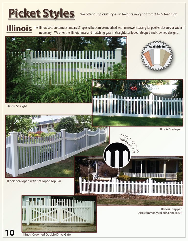 Vinyl Brochure Page - Picket styles
