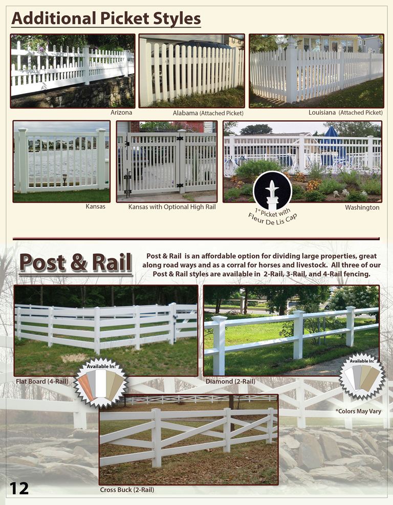 Vinyl Brochure Page - Picket and post & rail