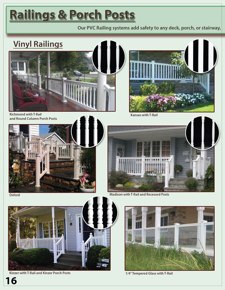Vinyl Brochure Page - Railings & porch posts