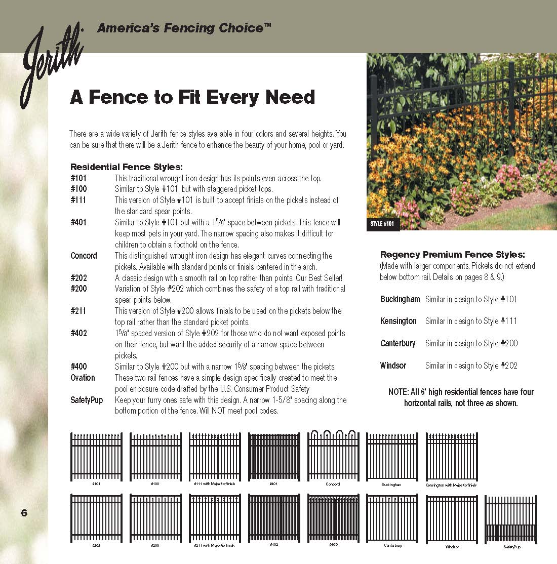 Jerith Residential Brochure - a fence to fit every need