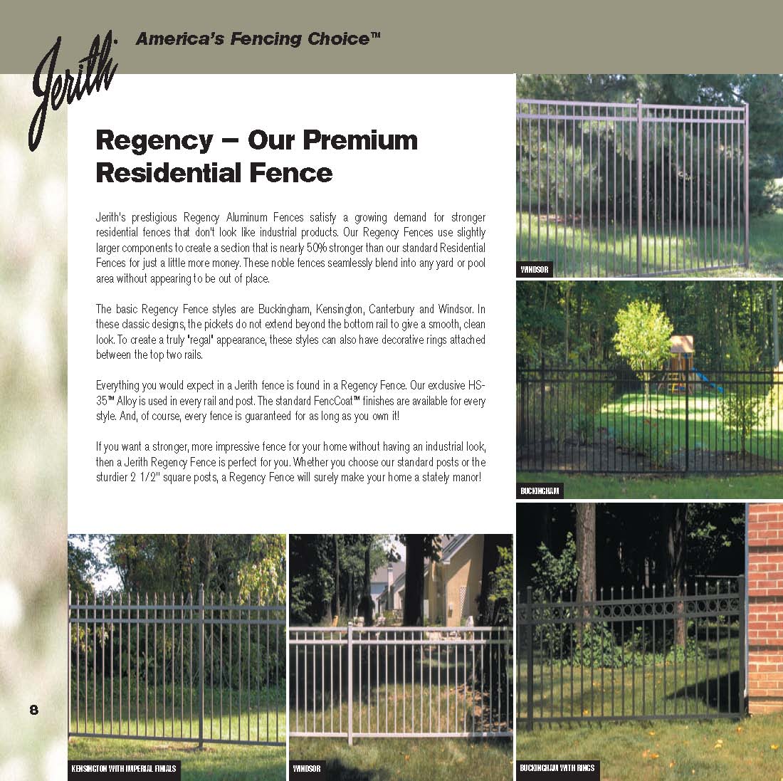 Jerith Residential Brochure - residential fence