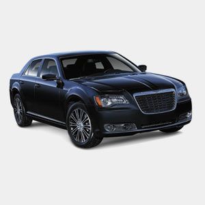 A black chrysler 300 is shown on a white background.