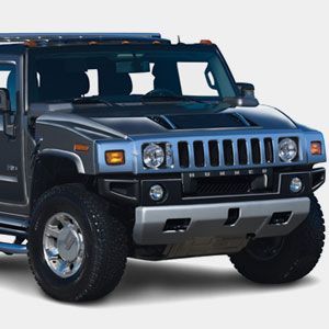 A hummer is shown on a white background