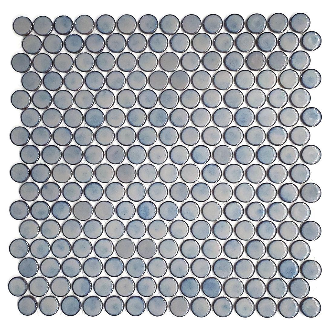 Blue penny tile mosaic.