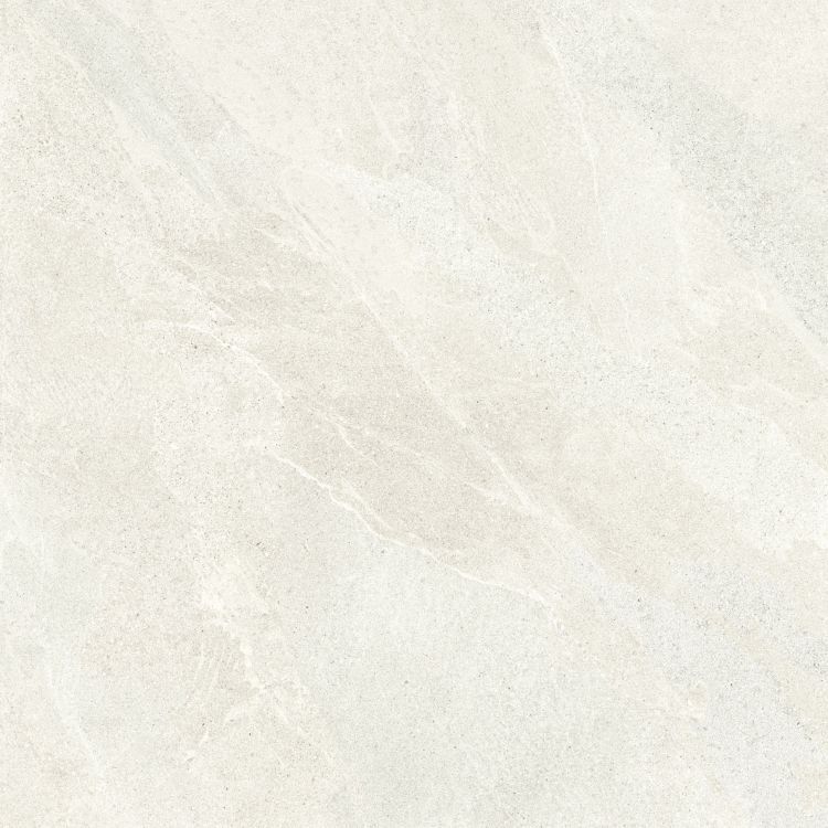Tune Snow 48x48 large format porcelain tile with sleek white and grey tones, ideal for contemporary flooring and wall applications in residential and commercial spaces