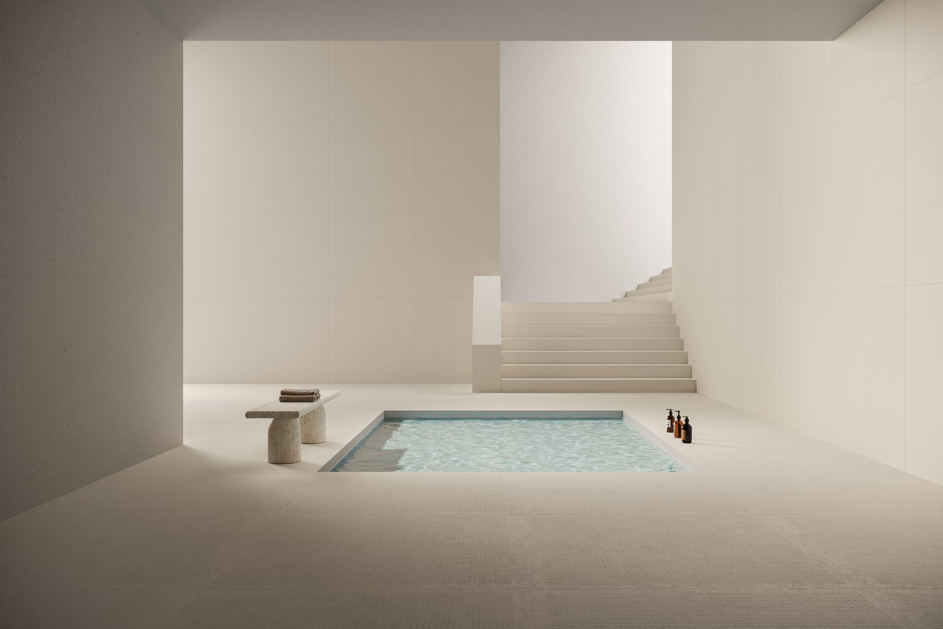 Crush 48x48 large format porcelain tile, distributed by Tile Mart, featuring unique textured patterns and modern design, perfect for stylish flooring and wall installations in contemporary spaces