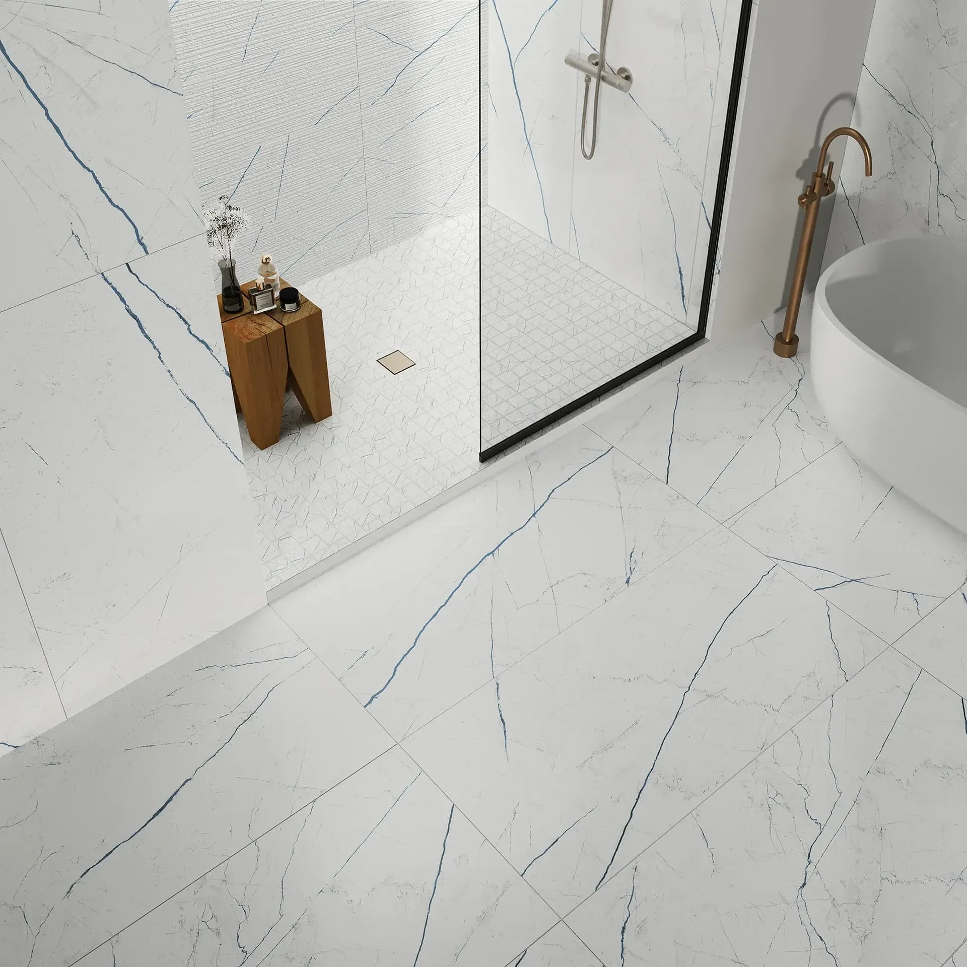 Beyond Calacatta 24x48 porcelain tile by Atlas Concorde USA, featuring a luxurious marble effect with elegant grey veining on a white background, perfect for modern interiors