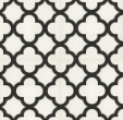 Black quatrefoil pattern on a cream background.