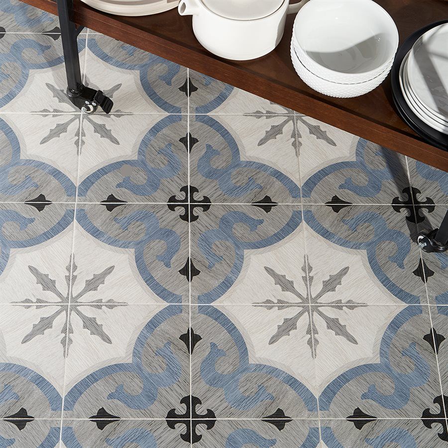 Agoura Series patterned tile by Soho Studio featuring intricate geometric design and artisan style