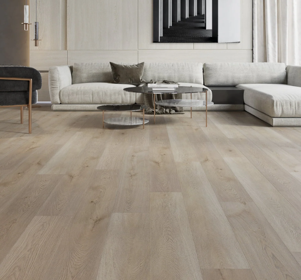 AUSTEN OAK XL SPC flooring transforming a living room with its timeless beauty and durability