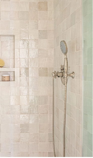 picture of  zellige tile from Morocco in bathroom shower