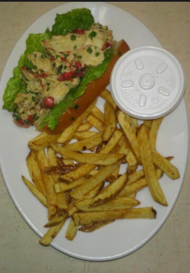 hotdog sandwich with fries and drinks