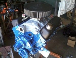 Powder coated engine