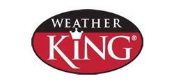 Weather King logo in red and white oval with a crown over the “I” in KING