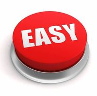 A red button with the word easy written on it