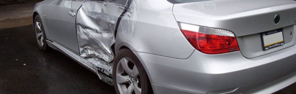 Collision damage in car
