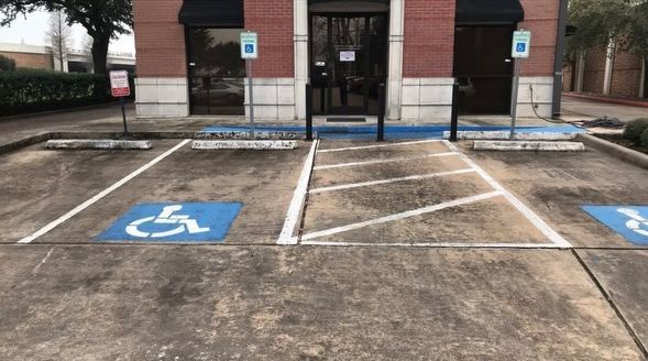 A dirty parking area