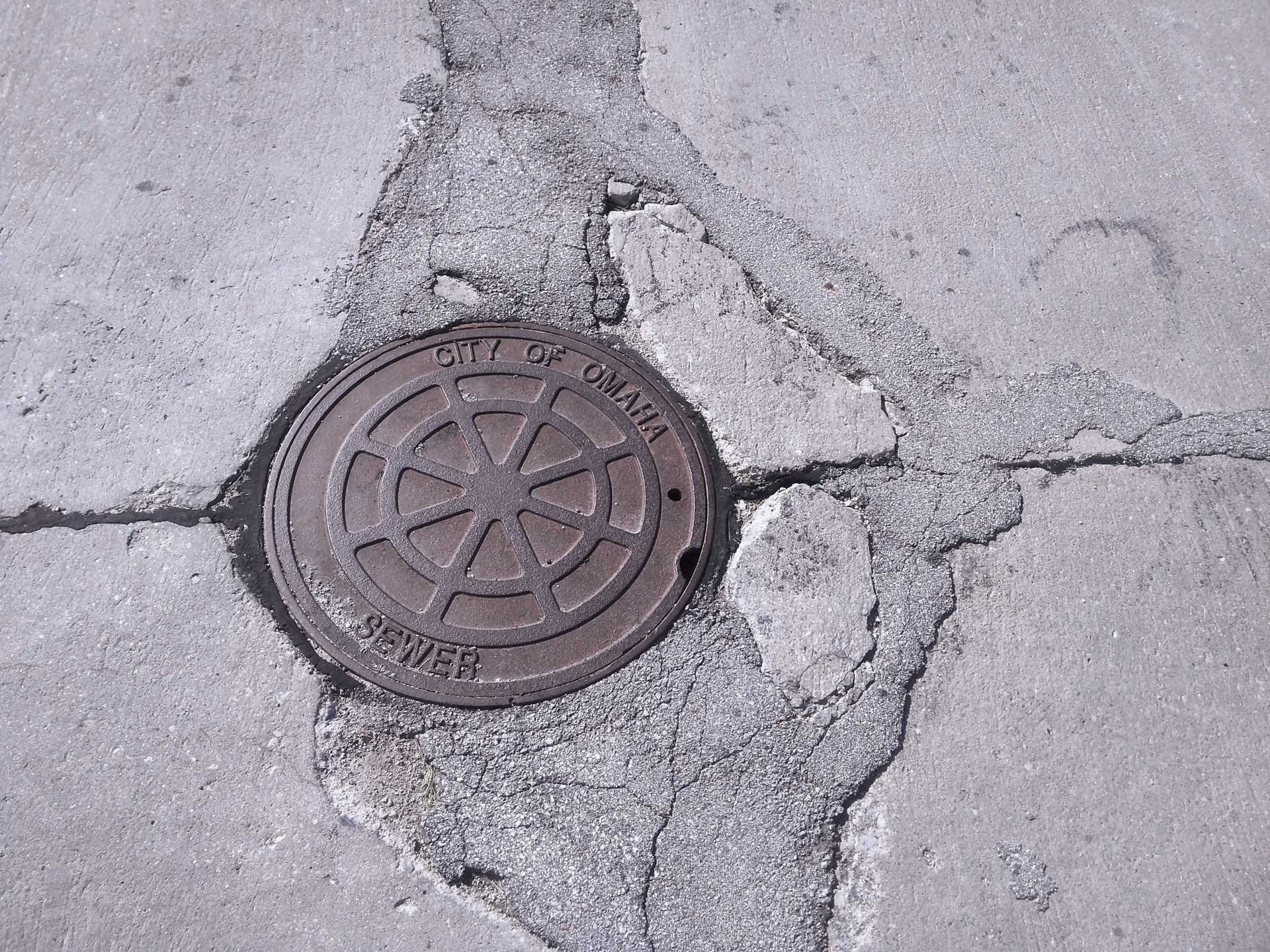 manhole cover before