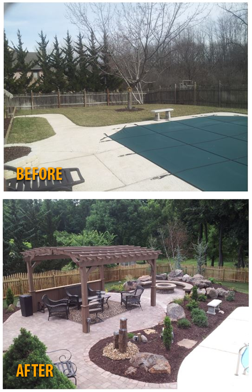 Landscaping projects before and after