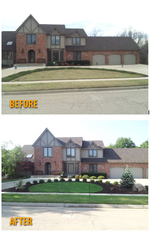 Landscaping projects before and after