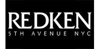 The logo for redken 5th avenue nyc is black and white.