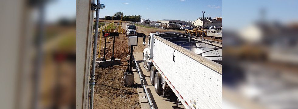 Empty grain truck weighing