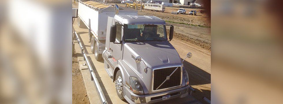 Semi-truck entering scale