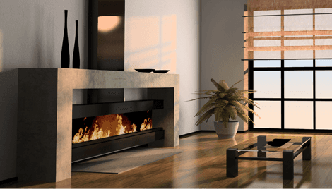 Modern style fireplace