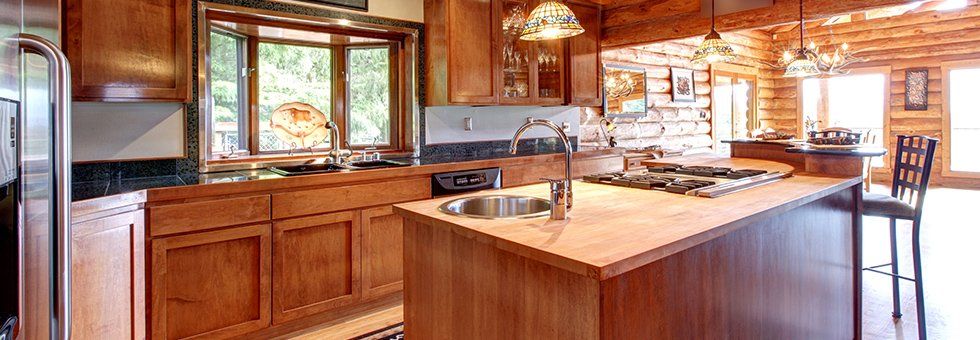 clean cabin kitchen