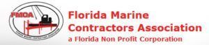 Logo of the Florida Marine Contractors Association; red text on a white background.