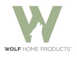Logo for Wolf Home Products. Large, light-green