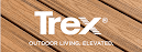 Trex logo on wood decking,