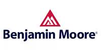 Benjamin Moore logo: Red triangle above dark blue 