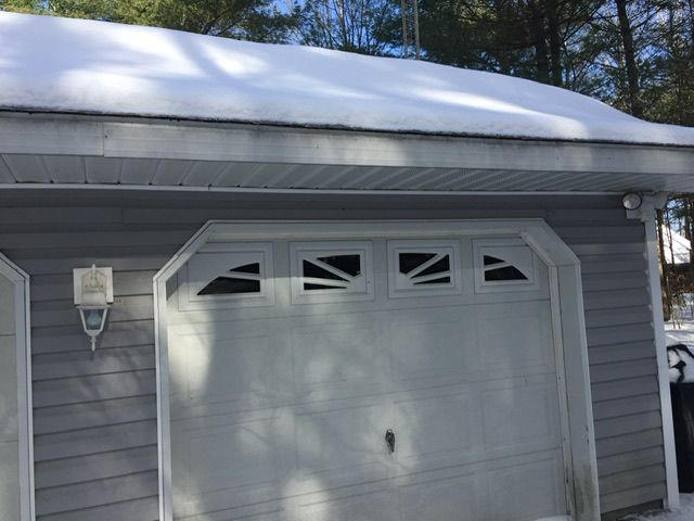 white garage door door