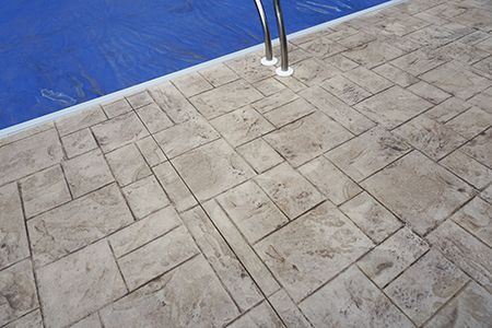 Concrete pool side