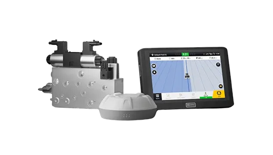 A navigation system with a tablet display, sensor, and hardware components, likely for a vehicle.