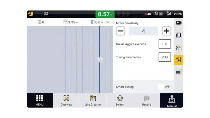A screenshot of a computer screen showing a sensitivity of 0.57