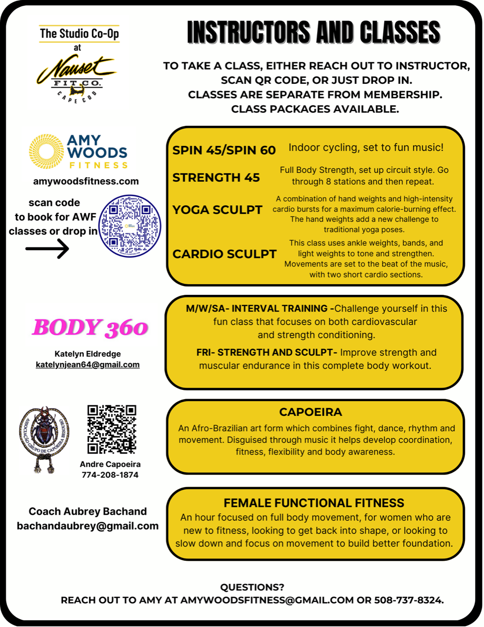 Instructors and Classes Information