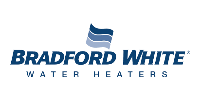 Bradford White Water Heaters logo in blue on a white background
