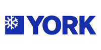 Blue YORK logo with a white snowflake icon in a square on the left