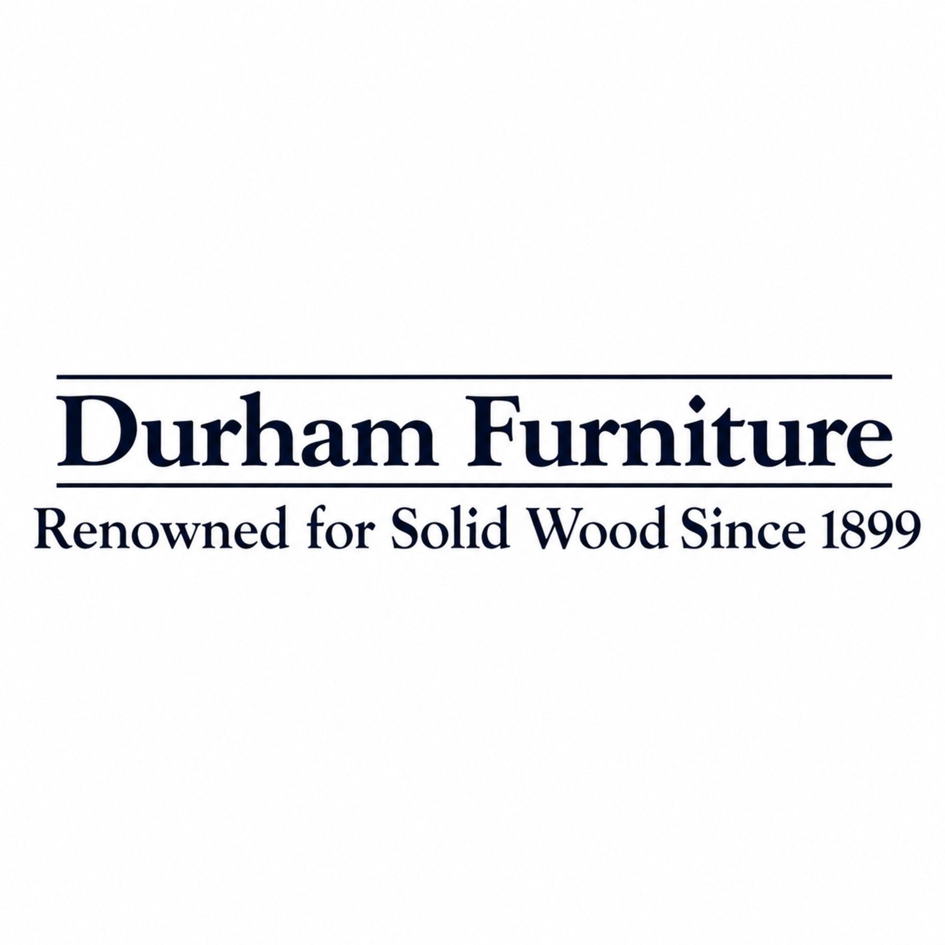 Durham Furniture logo with the tagline “Renowned for Solid Wood Since 1899”
