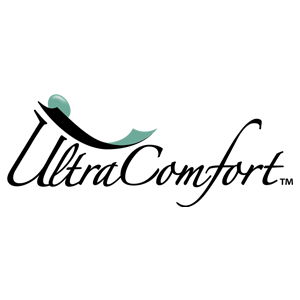 UltraComfort logo in black script with teal accent swoosh on a white background