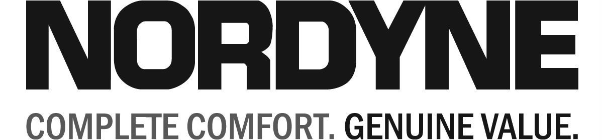 The Nordyne logo: black sans-serif text, "NORDYNE", below "COMPLETE COMFORT. GENUINE VALUE."