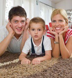 Happy family on a carpet