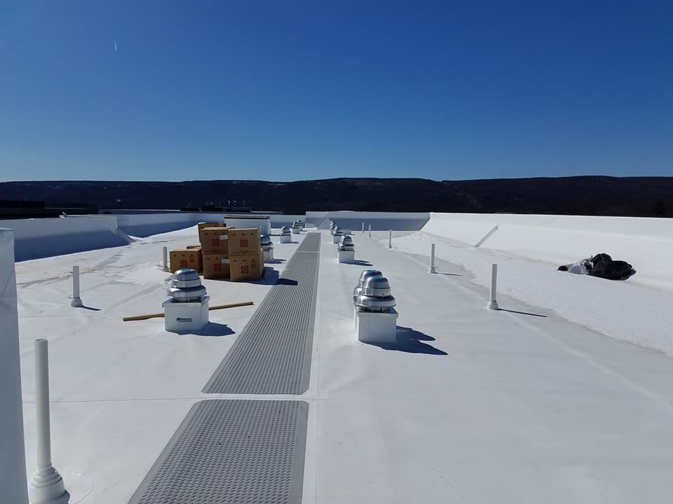 Hotel roof with fans