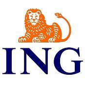 A lion is sitting on top of the word ing.