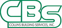 The logo for collins building services , inc. is green and white.