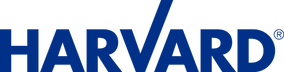 A blue harvard logo on a white background