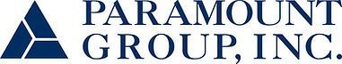 The logo for paramount group inc. has a blue triangle on it.