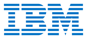A blue and white ibm logo on a white background.